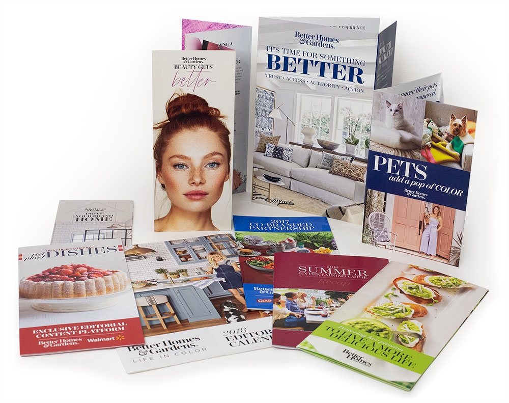 Better Homes & Gardens sales collateral collage