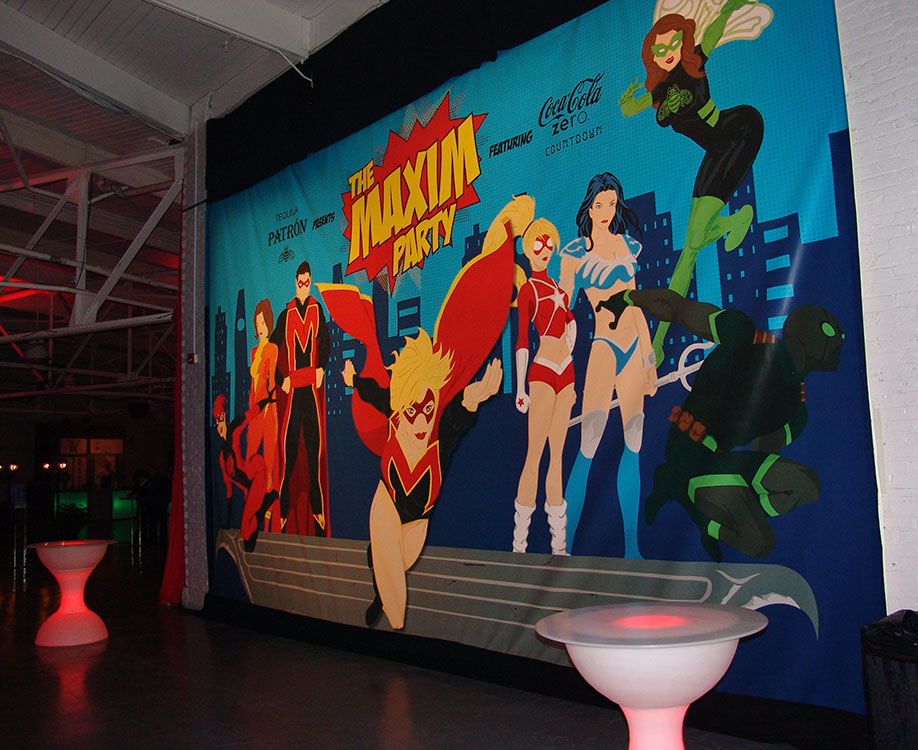 superhero themed Maxim Party 2012